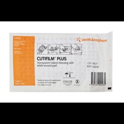 Cutifilm Plus Transparent Island Dressing 8cm x 15cm