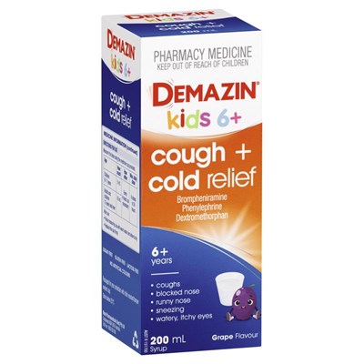 Demazin Kids 6+ Cough & Cold Relief Syrup 200mL