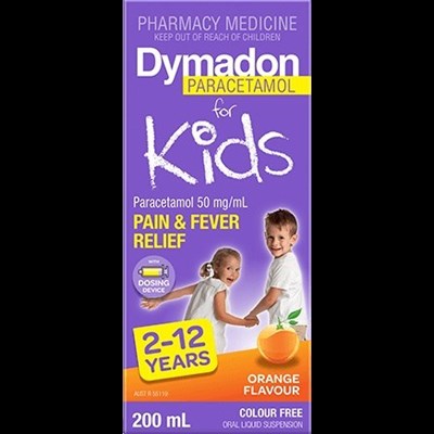 Dymadon Kids 2-12 Years Colour Free Orange 200mL