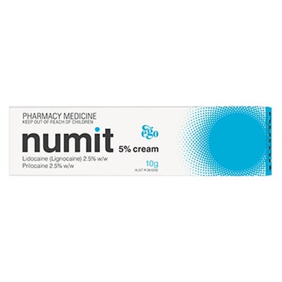 Numit 5% (Lidocaine (Lignocaine) 2.5% w/w Prilocaine 2.5% w/w) Cream 10g