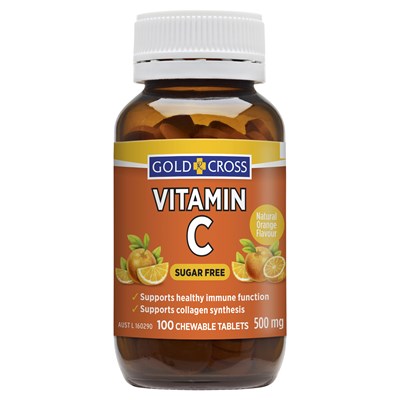 Gold Cross Vitamin C 500mg 100 Chewable Tablets