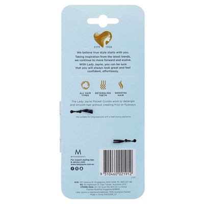 Lady Jayne Pocket Comb 2 Pack
