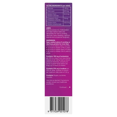 Hydralyte Effervescent Apple Blackcurrant 20 Tablets