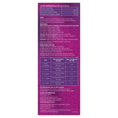 Hydralyte Electrolyte Ice Blocks Apple Blackcurrant 16 Pack
