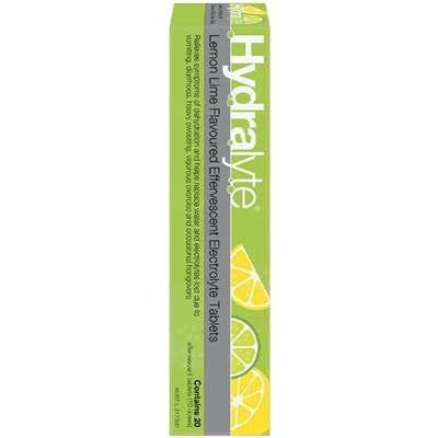 Hydralyte Effervescent Lemon Lime 20 Tablets