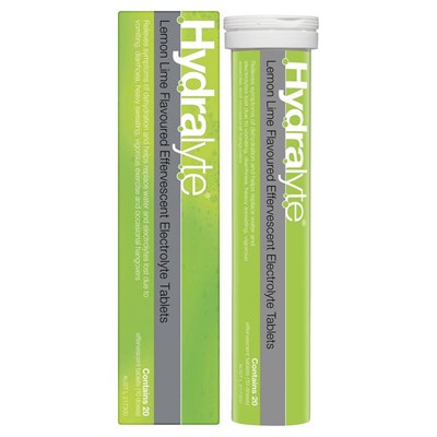 Hydralyte Effervescent Lemon Lime 20 Tablets