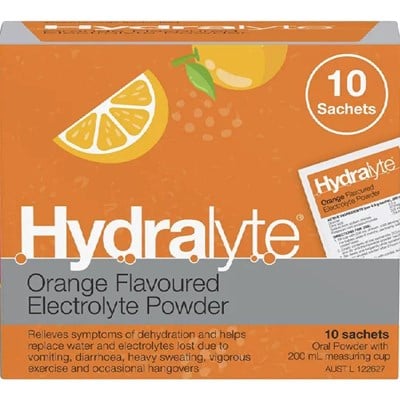 Hydralyte Electrolyte Powder Orange 10 Pack