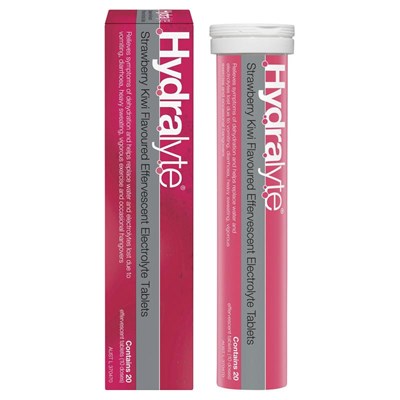 Hydralyte Effervescent Strawberry Kiwi 20 Tablets