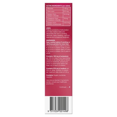 Hydralyte Effervescent Strawberry Kiwi 20 Tablets