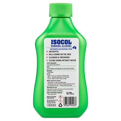 Isocol Rubbing Alcohol Antiseptic Multipurpose Anti-Bacterial Lotion 345mL
