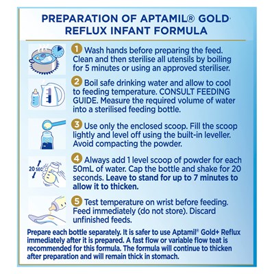 Aptamil Gold+ Reflux Baby Infant Formula Regurgitation or Mild Reflux From Birth to 12 Months 900g