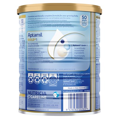 Aptamil Gold+ 1 Baby Infant Formula From Birth to 6 Months 900g