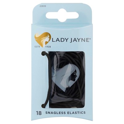 Lady Jayne Black Snagless Elastics 18 Pack