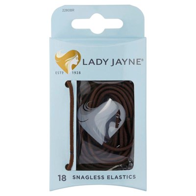 Lady Jayne Brown Snagless Elastics 18 Pack