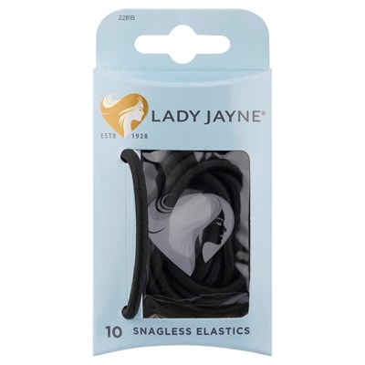 Lady Jayne Black Snagless Thick Elastics 10 Pack