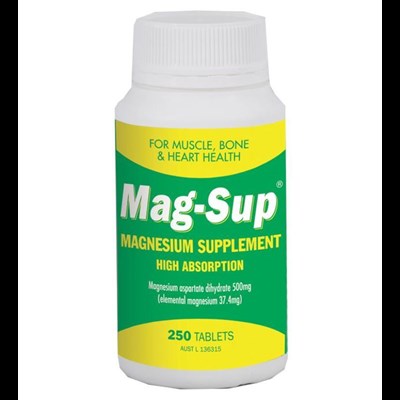 Mag-Sup Magnesium Supplement 500mg 250 Tablets