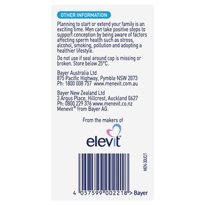 Menevit Pre-Conception Sperm Health Capsules 30 pack