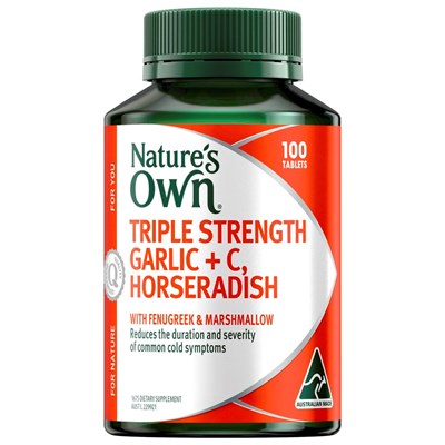 Nature's Own Triple Strength Garlic + C, Horseradish 100 Tablets