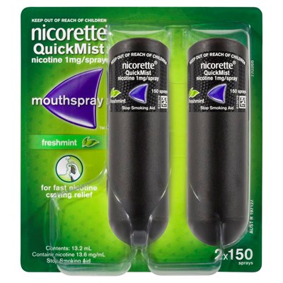 Nicorette QuickMist Mouth Spray Freshmint 1mg 2 Pack