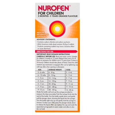 Nurofen For Children 3months-5years Orange 100mL