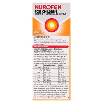 Nurofen For Children 3months-5years Pain Orange 200mL