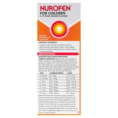 Nurofen For Children 5-12yrs Orange 200mL