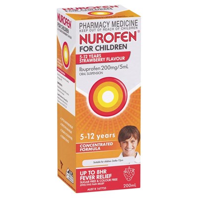 Nurofen For Children 5-12yrs Strawberry 200mL