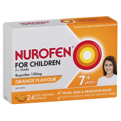 Nurofen For Children 7+Years 24 Orange Chewable Capsules