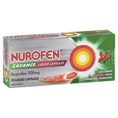 Nurofen Zavance Fast Pain Relief 200mg Ibuprofen 20 Liquid Capsules