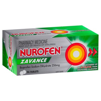 Nurofen Zavance Fast Pain Relief 256mg Ibuprofen 96 Tablets