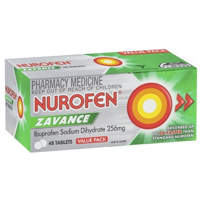 Nurofen Zavance Fast Pain Relief 256mg Ibuprofen 48 Tablets