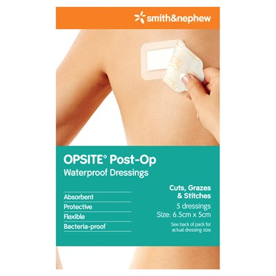Opsite Post-Op Dressing 6.5cm x 5cm 5 Pack