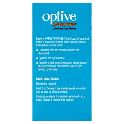Optive Advanced Lubricant Eye Drops 15mL