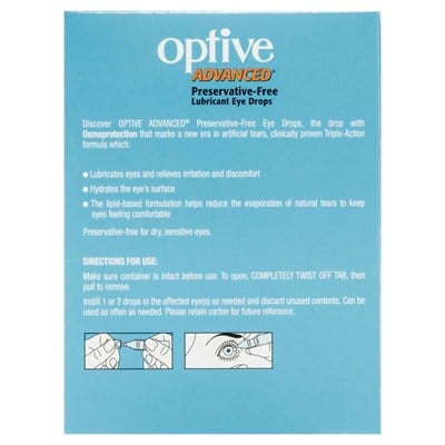 Optive Advanced Preservative-Free Lubricant Eye Drops 30 x 0.4mL