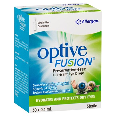 Optive Fusion Preservative-Free Lubricant Eye Drops 0.4mL 30pk