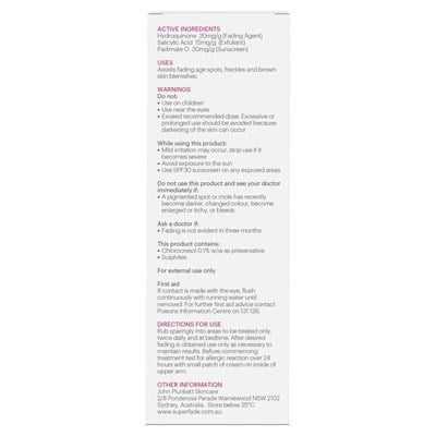 Plunketts Superfade Hand Body Cream 60mL