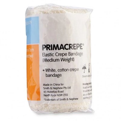 Primacrepe Elastic Crepe Bandage Medium White 7.5cm x 1.6m