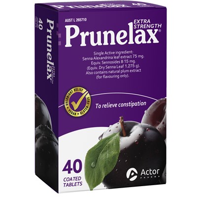 Prunelax Extra Strength to Relieve Constipation 40 Tablets