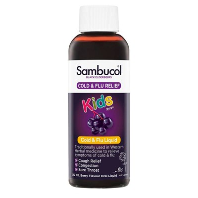 Sambucol Black Elderberry Cold & Flu Relief Kids Liquid 120mL
