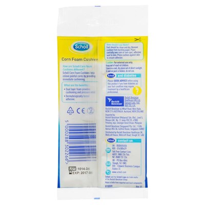 Scholl Corn Foam Cushion Pads Pain Relief
