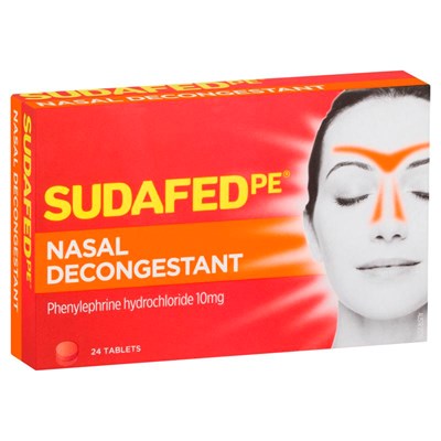 Sudafed PE Nasal Decongestant 24 Tablets