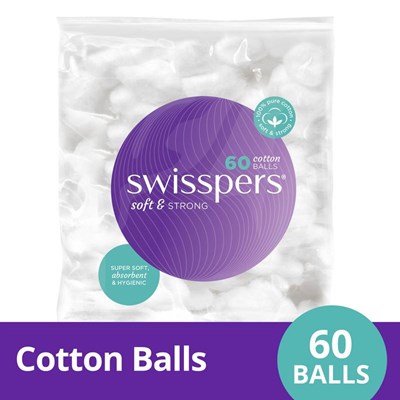 Swisspers Cotton Wool Balls 60 pack