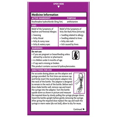 Telfast Kids Oral Liquid 60mL