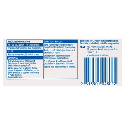 TravaCalm Travel Sickness HO 10 Tablets