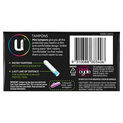 U by Kotex Tampons Mini 16 Pack
