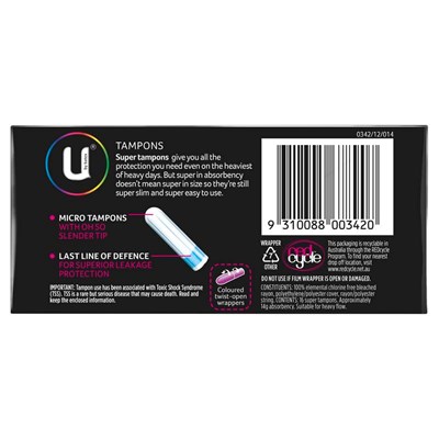 U by Kotex Tampons Super 16 Pack