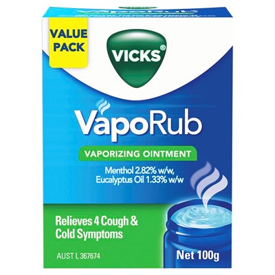 Vicks VapoRub Chest Rub and Vaporizing Ointment Decongest 100g