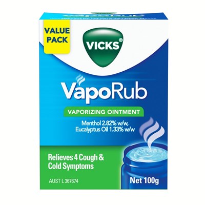 Vicks VapoRub Chest Rub and Vaporizing Ointment Decongest 100g