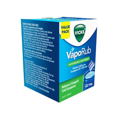 Vicks VapoRub Chest Rub and Vaporizing Ointment Decongest 100g