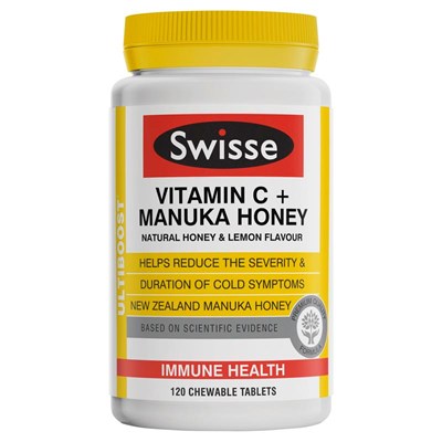 Swisse Ultiboost Vitamin C + Manuka Honey 120 Chewable Tablets